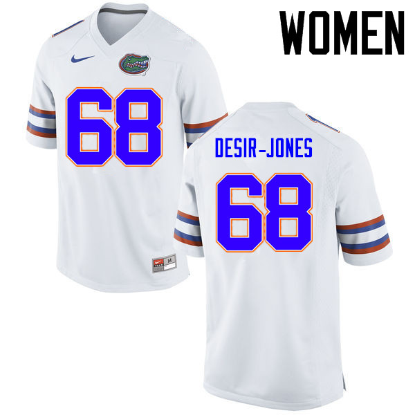 Women Florida Gators #68 Richerd Desir-Jones College Football Jerseys Sale-White